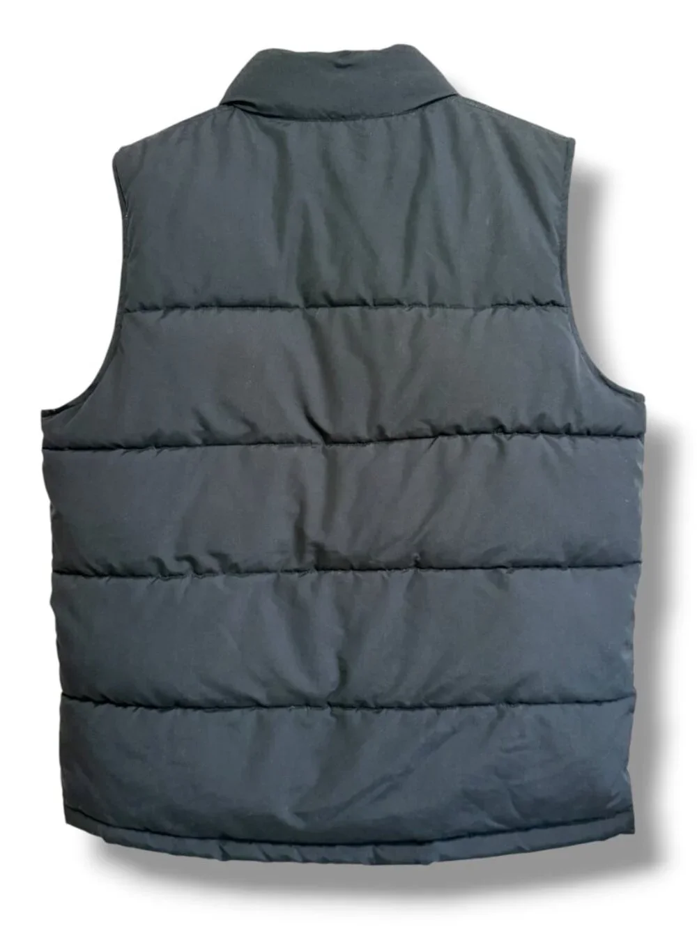 Old Navy Men's Frost Free Quilted Puffer Vest Sz M Black Outdoors Full Zip Snap